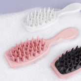 Silicone Shampoo Scalp Massager Brush, Long Handle, Soft & Comfortable Brush